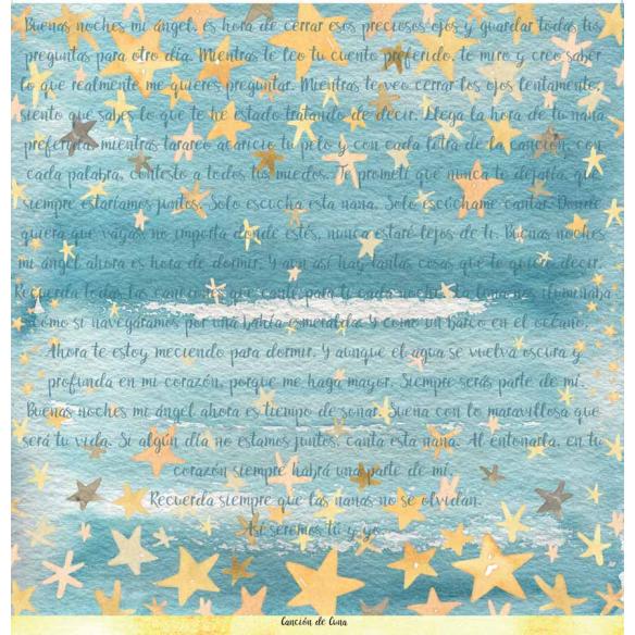 Canción de Cuna 6 papeles +1  Recortable  para scrapbooking Manoli Navarro"