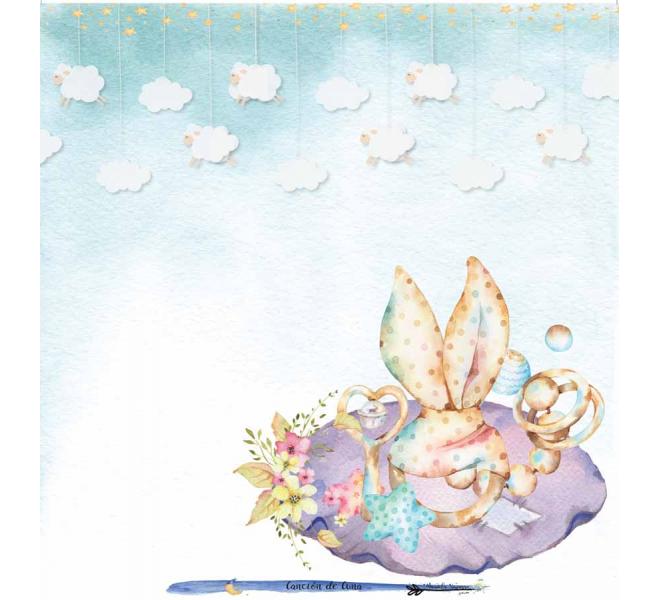 Canción de Cuna 6 papeles +1  Recortable  para scrapbooking Manoli Navarro"