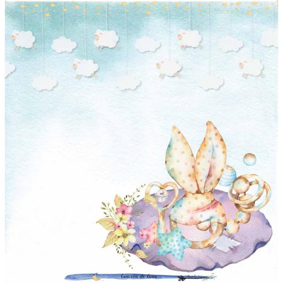 Canción de Cuna 6 papeles +1  Recortable  para scrapbooking Manoli Navarro"