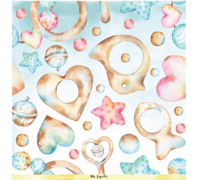 Canción de Cuna 6 papeles +1  Recortable  para scrapbooking Manoli Navarro"