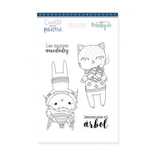 Sello Decorando el Árbol