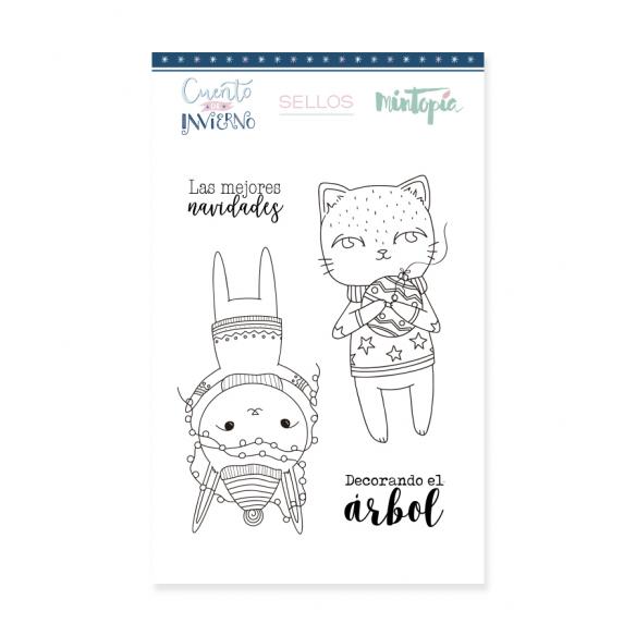 Sello Decorando el Árbol