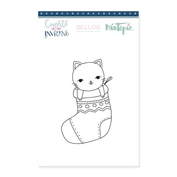 Sello Gato Calcetín