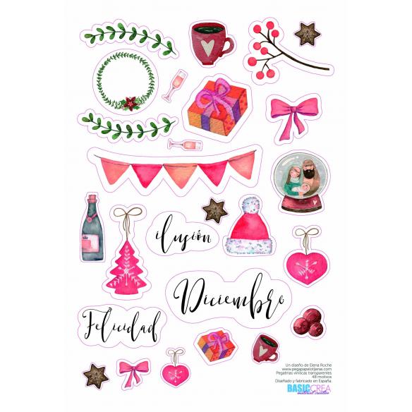 Stickers Transparentes "Joy" 2 hojas A5 Pega Papel o Tijeras