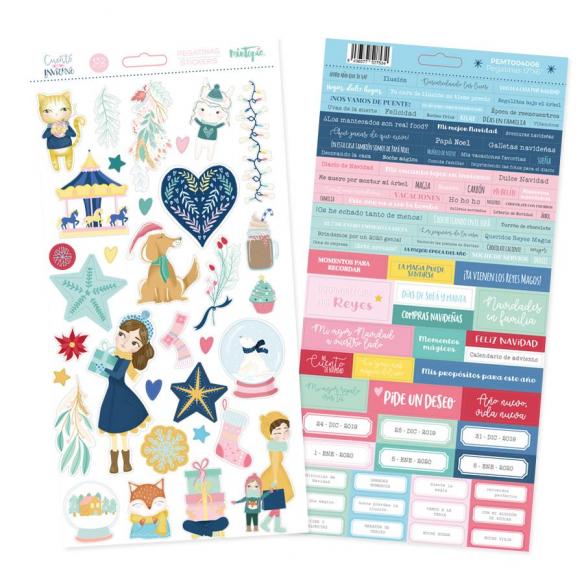 Pegatinas de chipboard Cuento de invierno