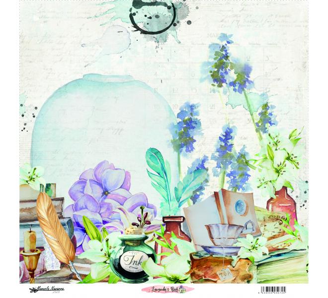 Lavanda &Book  6 papeles +1  Recortable  para scrapbooking  Manoli Navarro