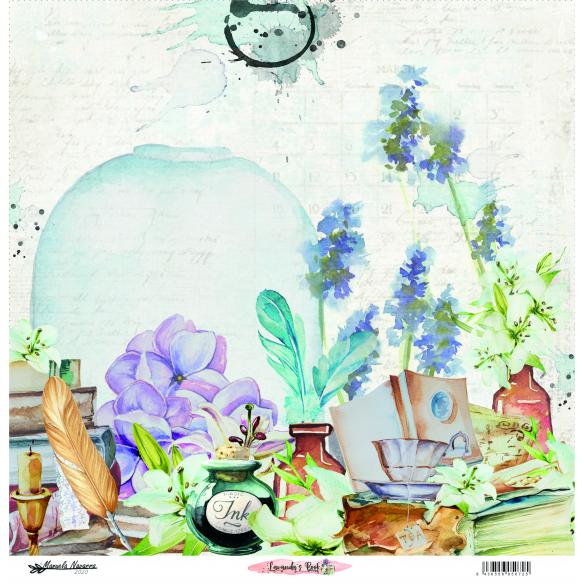 Lavanda &Book  6 papeles +1  Recortable  para scrapbooking  Manoli Navarro