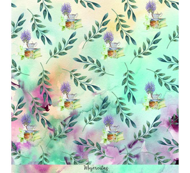 Lavanda &Book  6 papeles +1  Recortable  para scrapbooking  Manoli Navarro