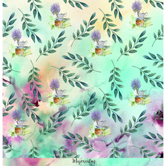 Lavanda &Book  6 papeles +1  Recortable  para scrapbooking  Manoli Navarro