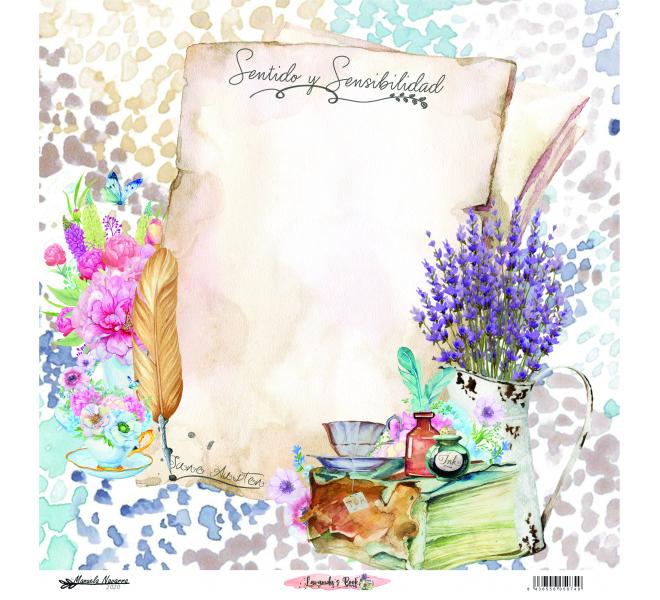 Lavanda &Book  6 papeles +1  Recortable  para scrapbooking  Manoli Navarro