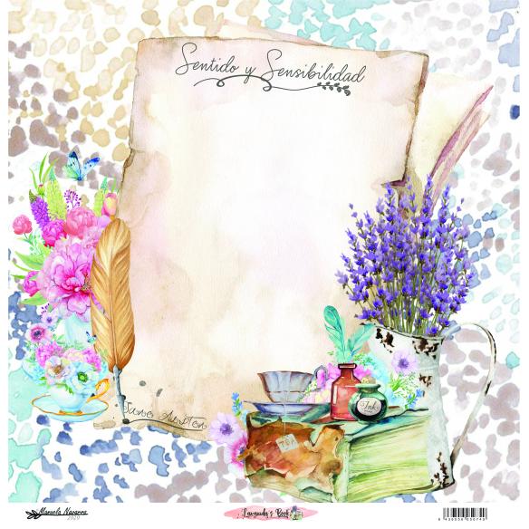 Lavanda &Book  6 papeles +1  Recortable  para scrapbooking  Manoli Navarro