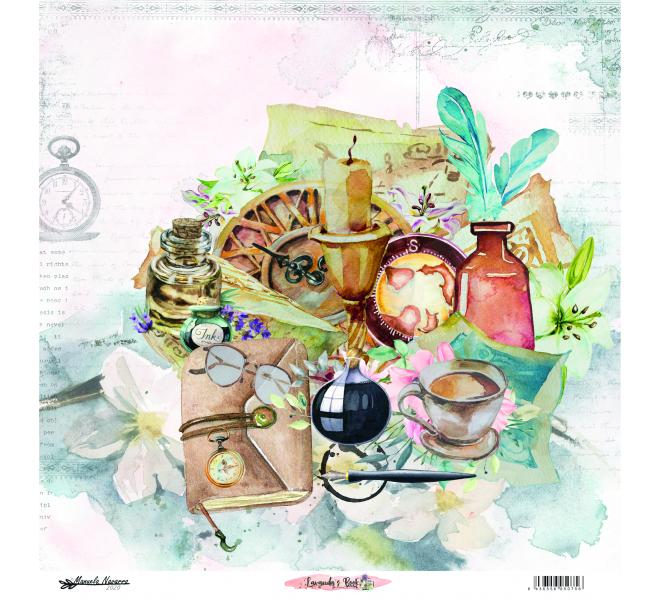 Lavanda &Book  6 papeles +1  Recortable  para scrapbooking  Manoli Navarro