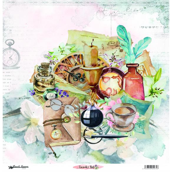 Lavanda &Book  6 papeles +1  Recortable  para scrapbooking  Manoli Navarro