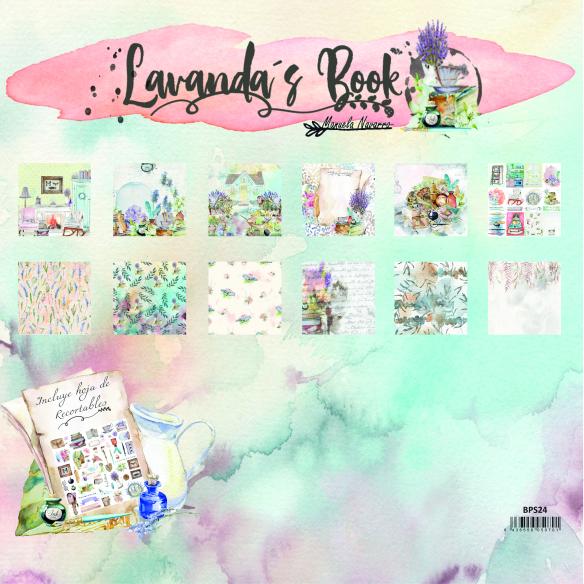 Lavanda &Book  6 papeles +1  Recortable  para scrapbooking  Manoli Navarro