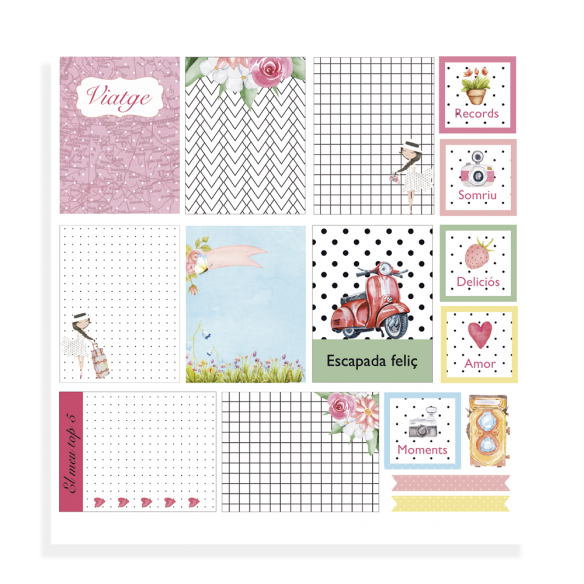 Retallables "CHIC" català- 4 fulls de cartolina 30,5x30,5 impresos a 1 cara