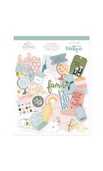 Die cuts Tags and pockets with foil A fly