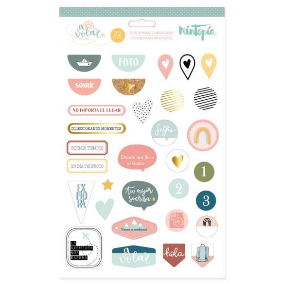 Pegatinas de chipboard con foil A volar