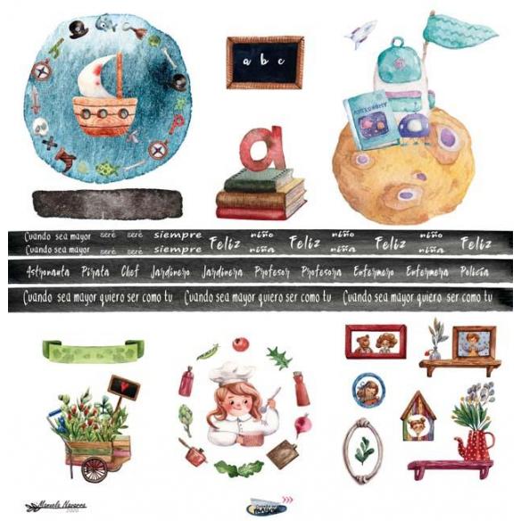 Lavanda &Book  6 papeles +1  Recortable  para scrapbooking  Manoli Navarro