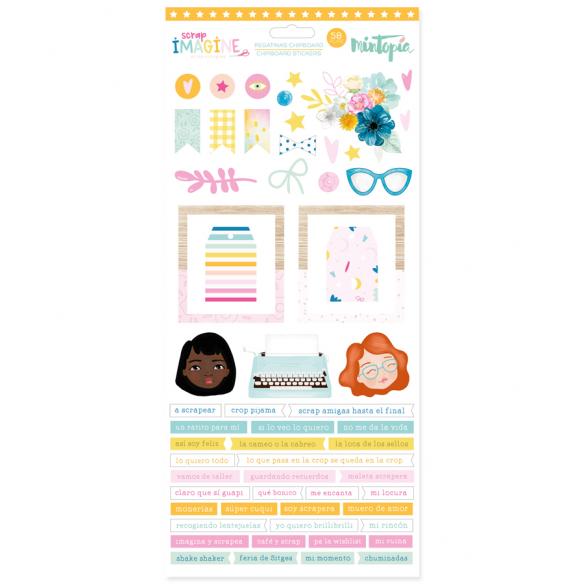 Pegatinas chipboard Imagine