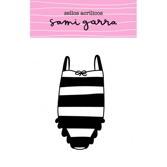 Sello acrílico BAÑADOR A RAYAS 5x8 cm