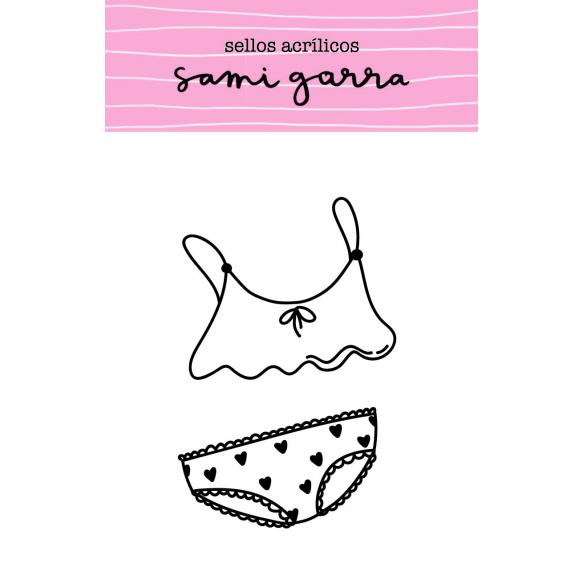 Sello acrílico BIKINI CORAZON 5x8 cm