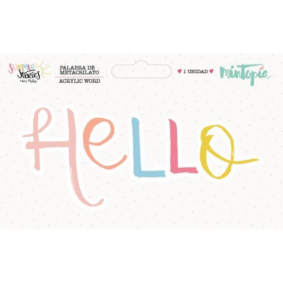 Palabra de metacrilato Hello