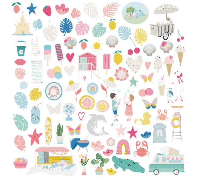 Die cuts ilustraciones Summer Stories