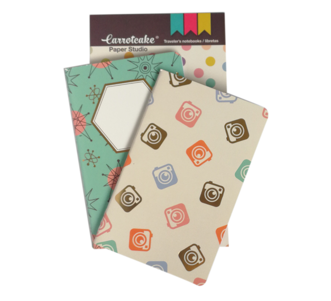 Retro Set 2 Cuadernos Cosidos Liso y Punteado 60 páginas 90x140mm