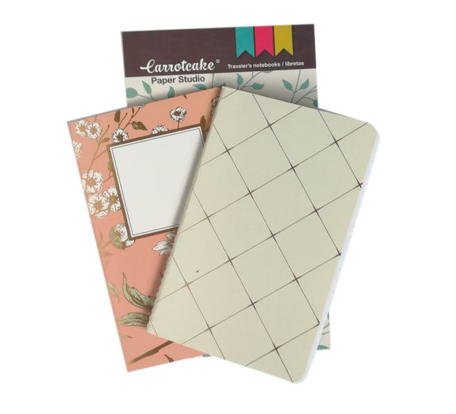 Elegante Set 2 Cuadernos Cosidos Liso y Punteado 60 páginas 90x140mm