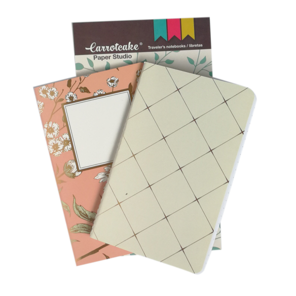 Elegante Set 2 Cuadernos Cosidos Liso y Punteado 60 páginas 90x140mm