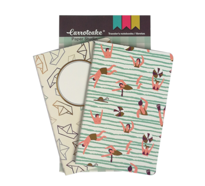 OceanSet 2 Cuadernos Cosidos Liso y Punteado 60 páginas 90x140mm