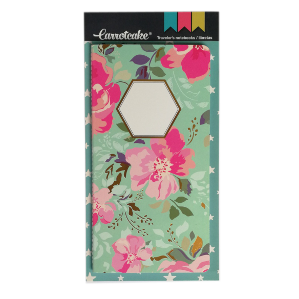 FloralSet 2 Cuadernos Cosidos Liso y Punteado 60 páginas 110x210mm