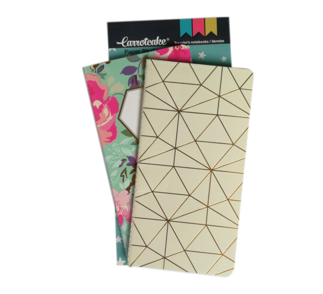 FloralSet 2 Cuadernos Cosidos Liso y Punteado 60 páginas 110x210mm