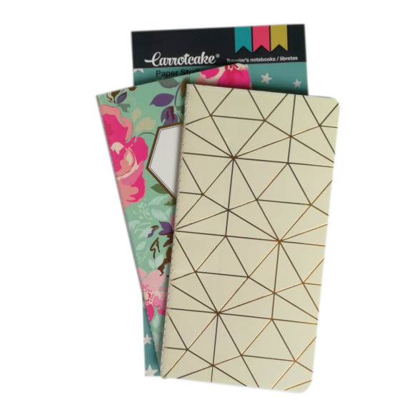 FloralSet 2 Cuadernos Cosidos Liso y Punteado 60 páginas 110x210mm