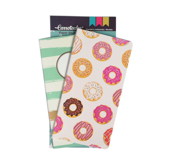 StripesSet 2 Cuadernos Cosidos Liso y Punteado 60 páginas 110x210mm