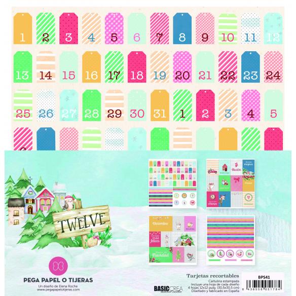 4 hojas de Recortables Tewelve 30,5x30,5 cm