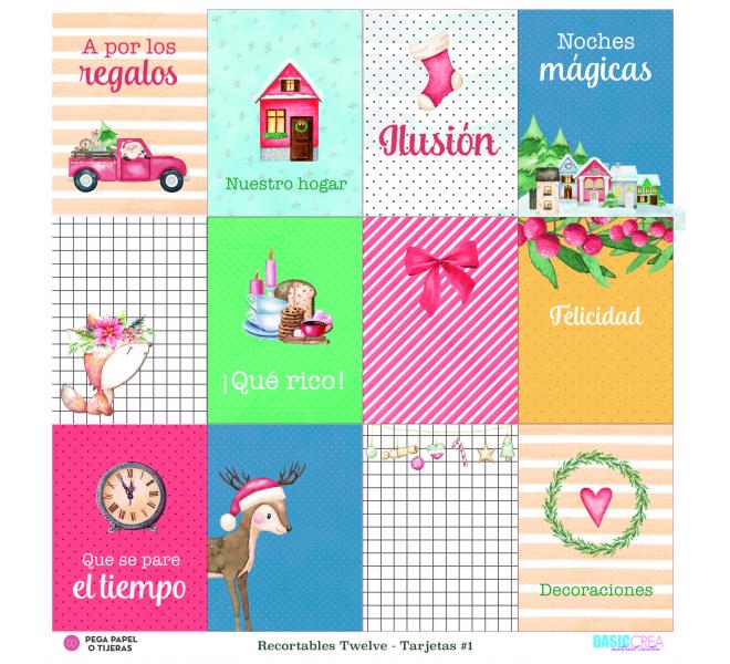 4 hojas de Recortables Tewelve 30,5x30,5 cm