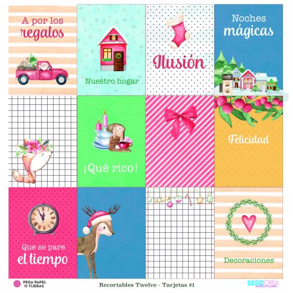 4 hojas de Recortables Tewelve 30,5x30,5 cm