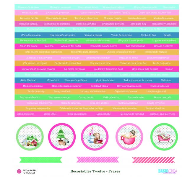 4 hojas de Recortables Tewelve 30,5x30,5 cm