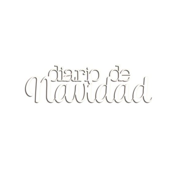 Palabra de metacrilato adhesivo color blanco Diario de Navidad - 10x3cm