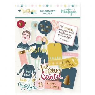 Die cuts Mistledegus tags and words with foil