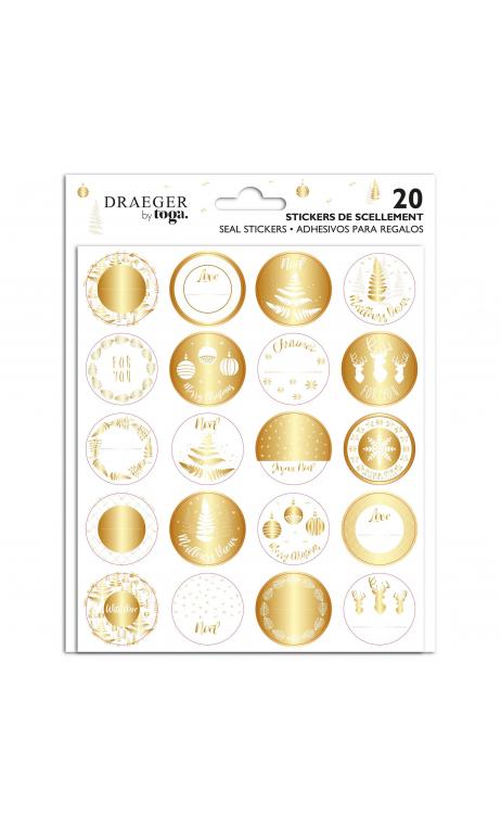 20 Stickers para paquetes de regalo de Nochevieja