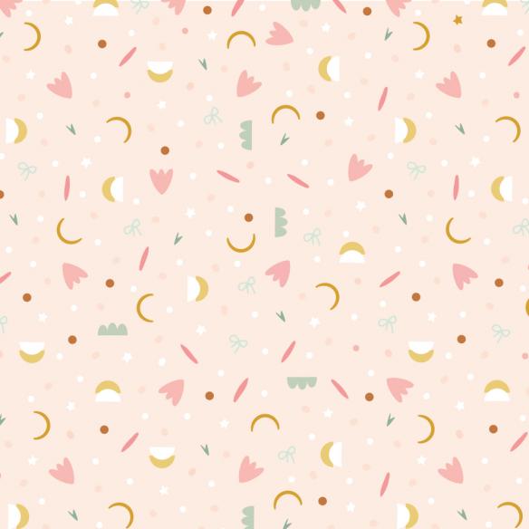 Tela de encuadernar Wilma Moon Abstract rosa