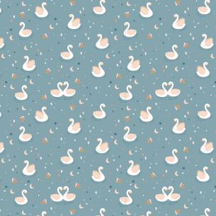 Tela de encuadernar Wilma Moon Cisnes