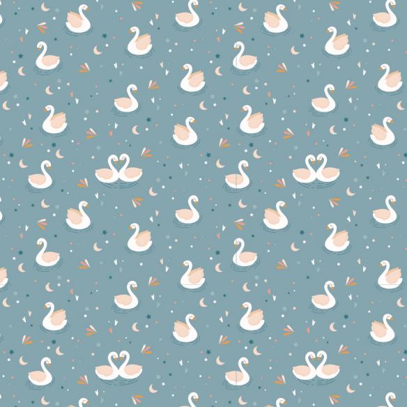 Tela de encuadernar Wilma Moon Cisnes