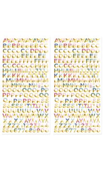 Alfabeto chipboard con foil-Colección Pétalos