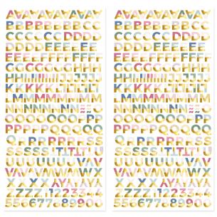 Alfabeto chipboard con foil-Colección Pétalos