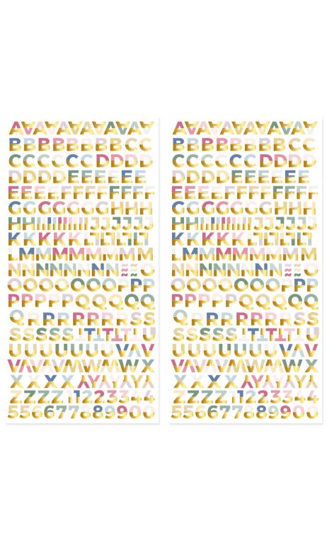 Alfabeto chipboard con foil-Colección Pétalos