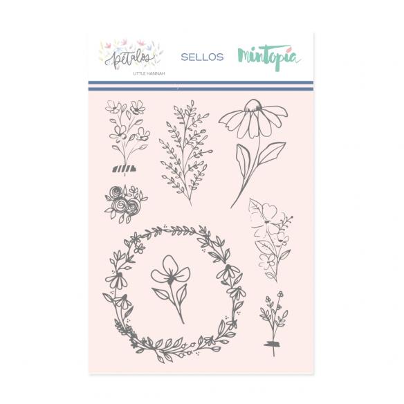 Sello Corona y ramas-Colección Pétalos