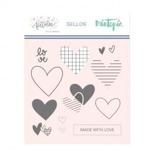 Sello Corazones-Colección Pétalos
